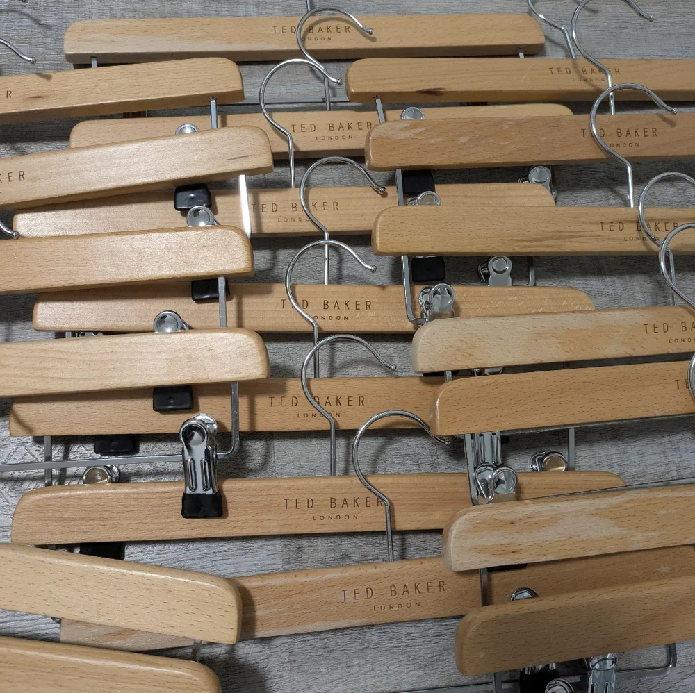 Ted Baker Natural Wood Skirt And Pants Hangers 20 Count
